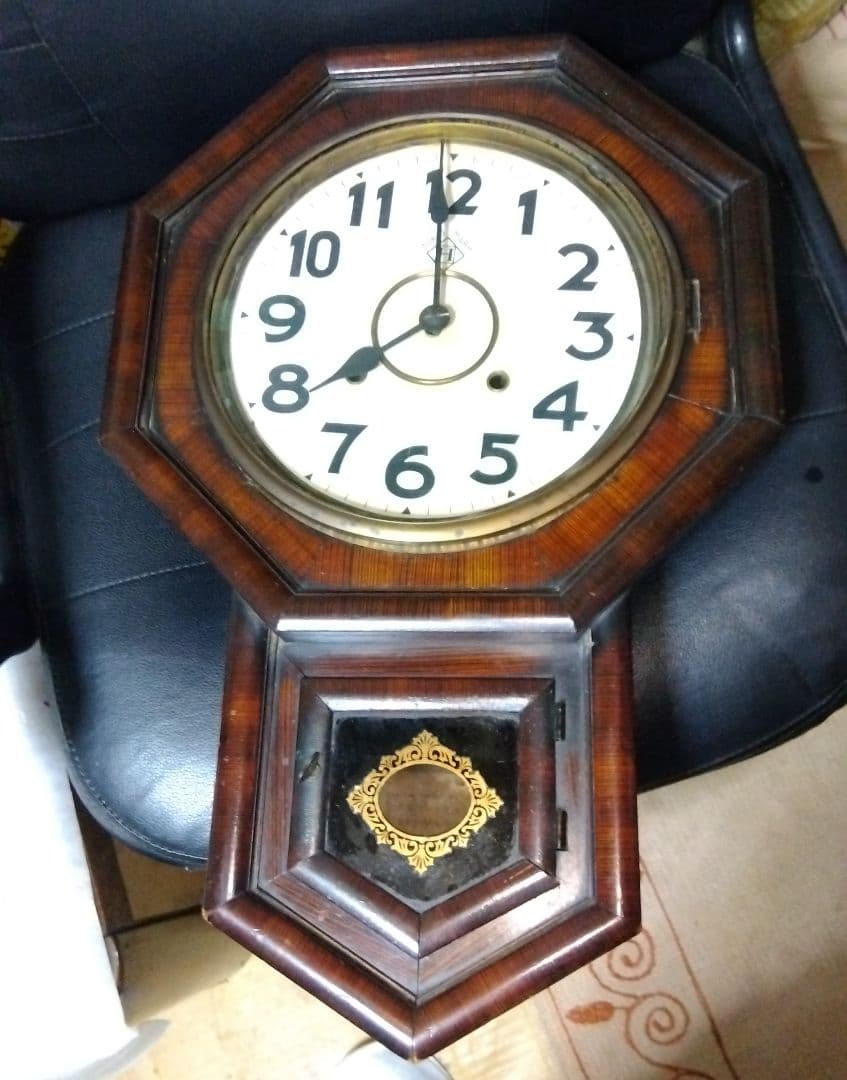 レトロ　MEIJI CLOCK 八角時計　柱時計　ボンボン時計　明治時計