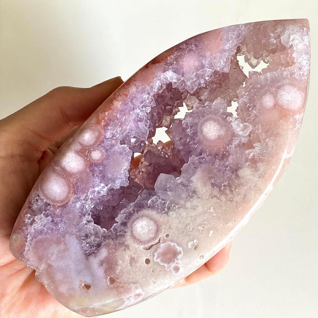 ★★★破格大特価【 高品質 ピンクアメジスト フラワーアゲートドゥルージー