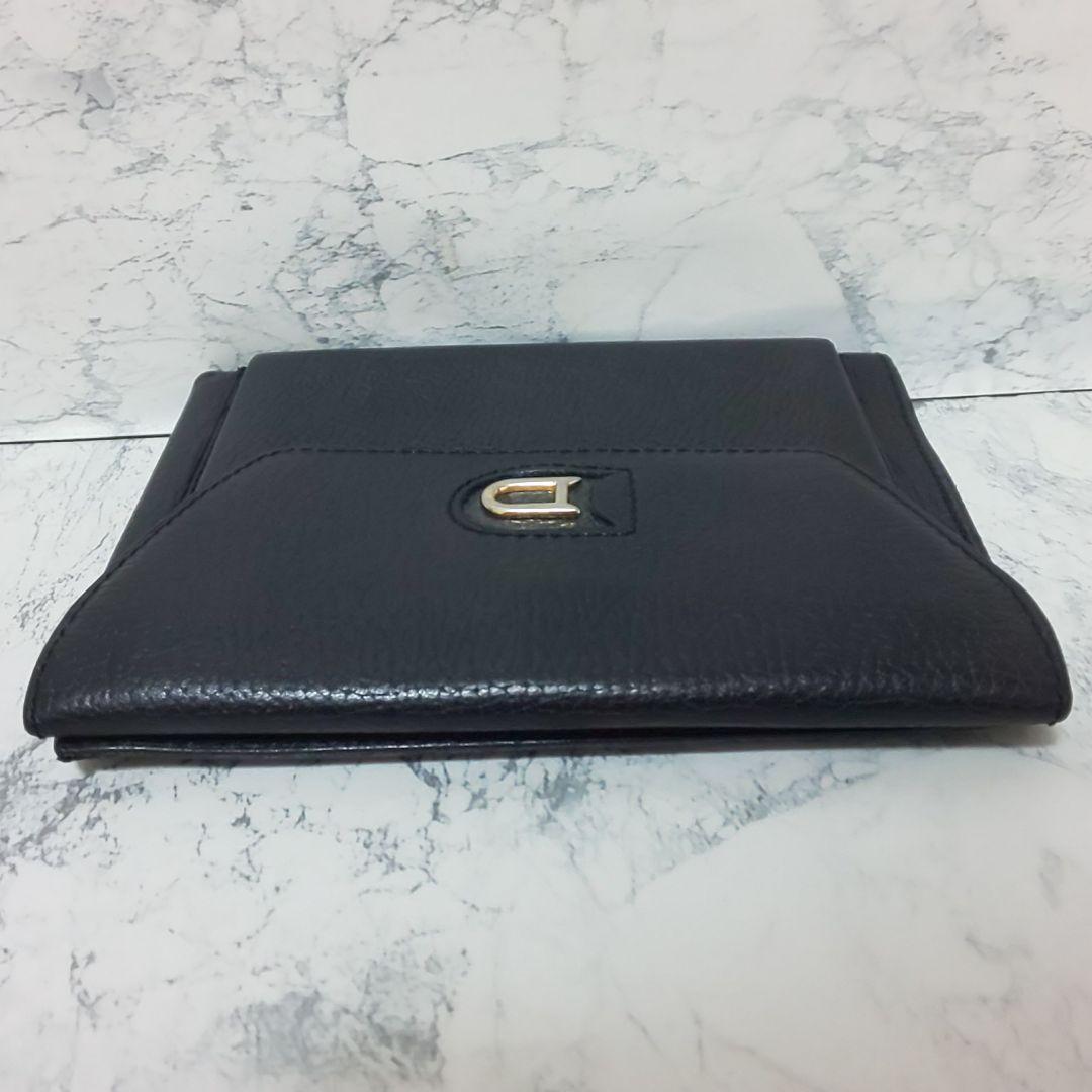 【極美品/希少】DELVAUX Dロゴ コンパクトウォレット シュリンクレザー