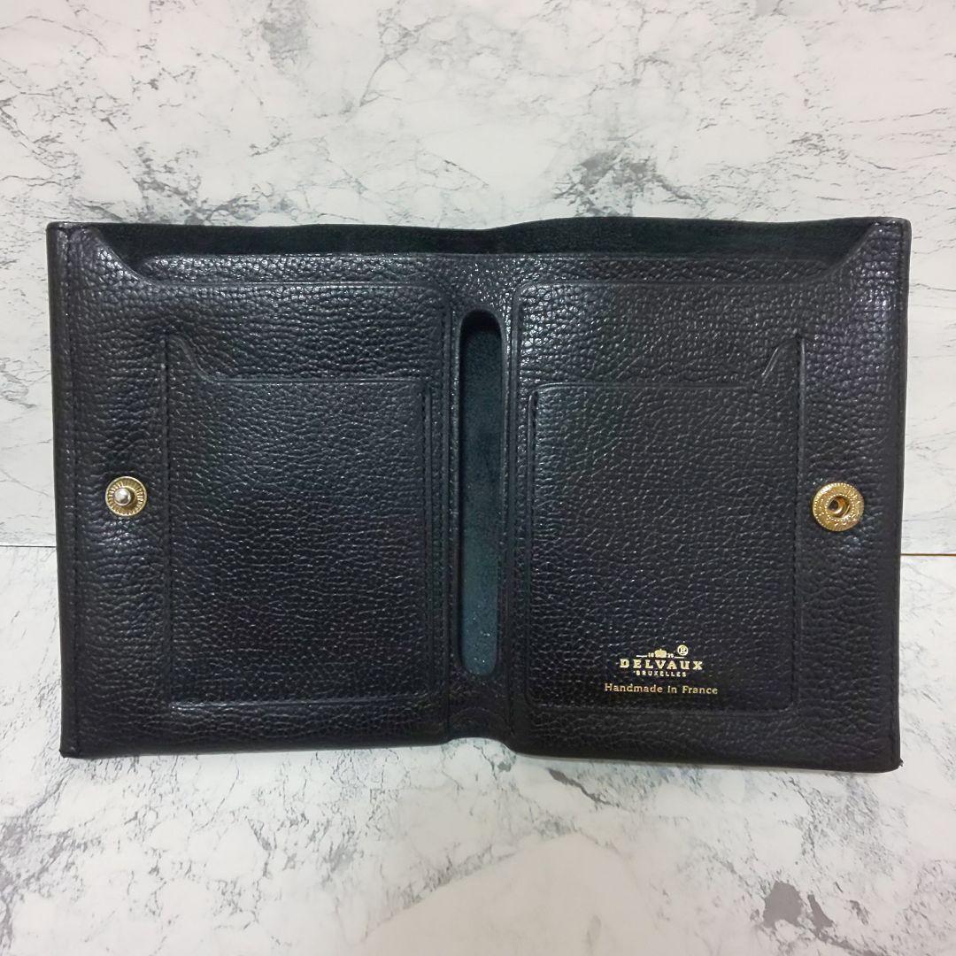 【極美品/希少】DELVAUX Dロゴ コンパクトウォレット シュリンクレザー