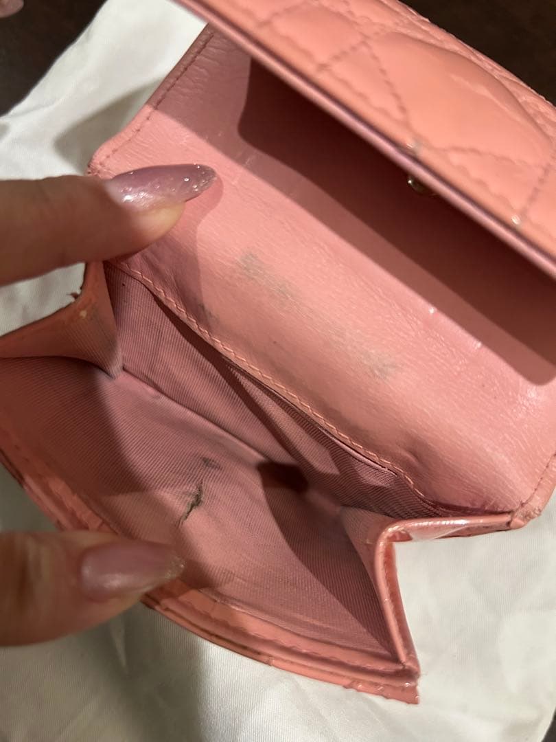 Dior ピンク 三つ折り財布