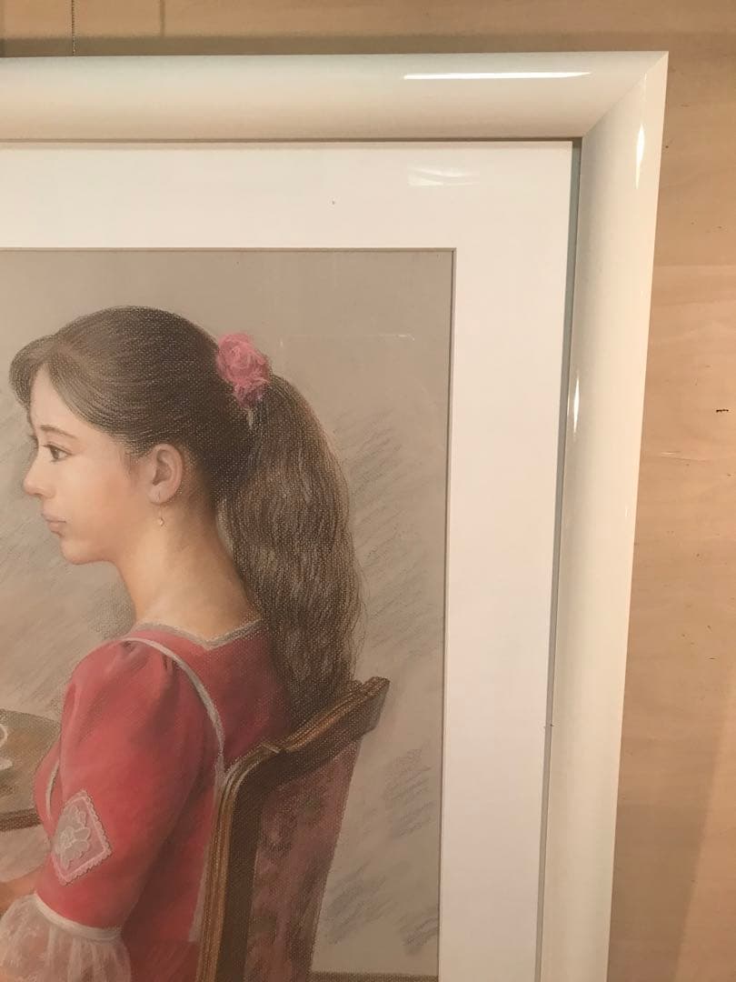 徳田宏行　「午後」　パステル画２０号　画面右下・作品裏に本人直筆サイン有り