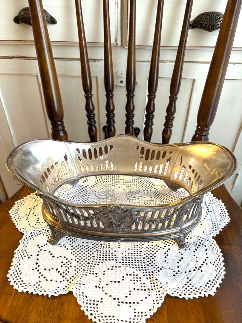 ♡ フランスアンティーク　ジャルディニエール　ローズガーランド　リボン　オルモル