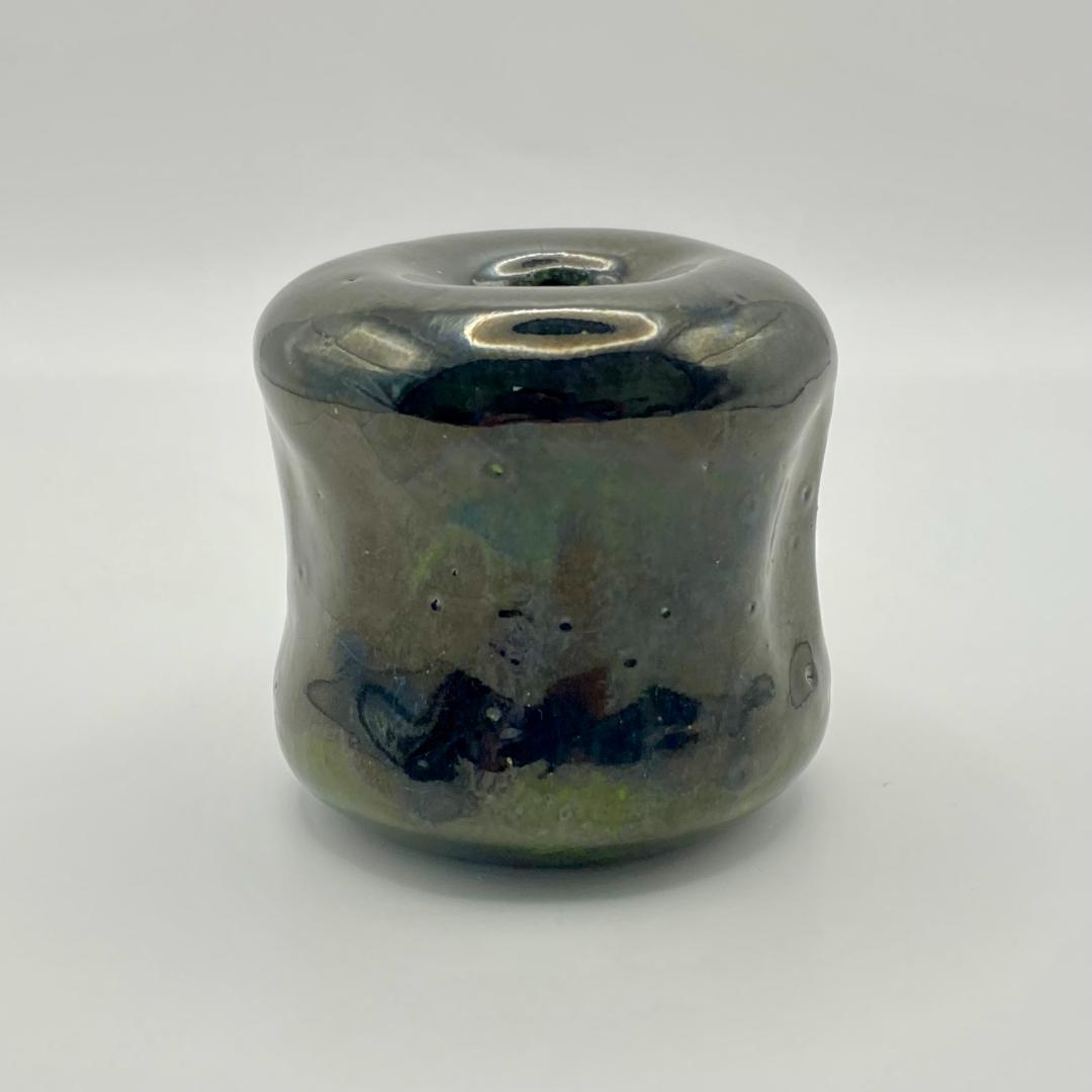 つくね蓋置 大樋焼 青釉　大樋長左衛門　共箱入　茶道具　茶器　伝統工芸品