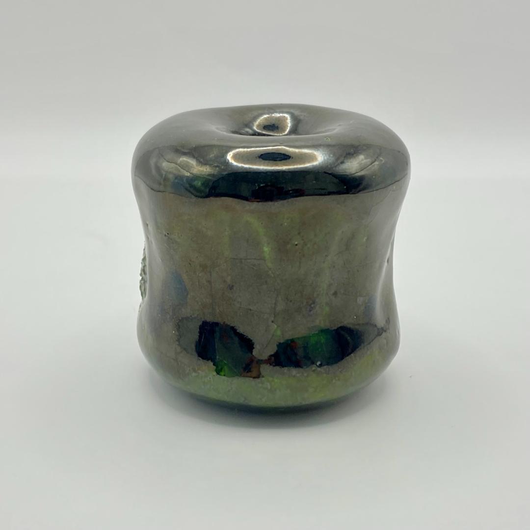 つくね蓋置 大樋焼 青釉　大樋長左衛門　共箱入　茶道具　茶器　伝統工芸品