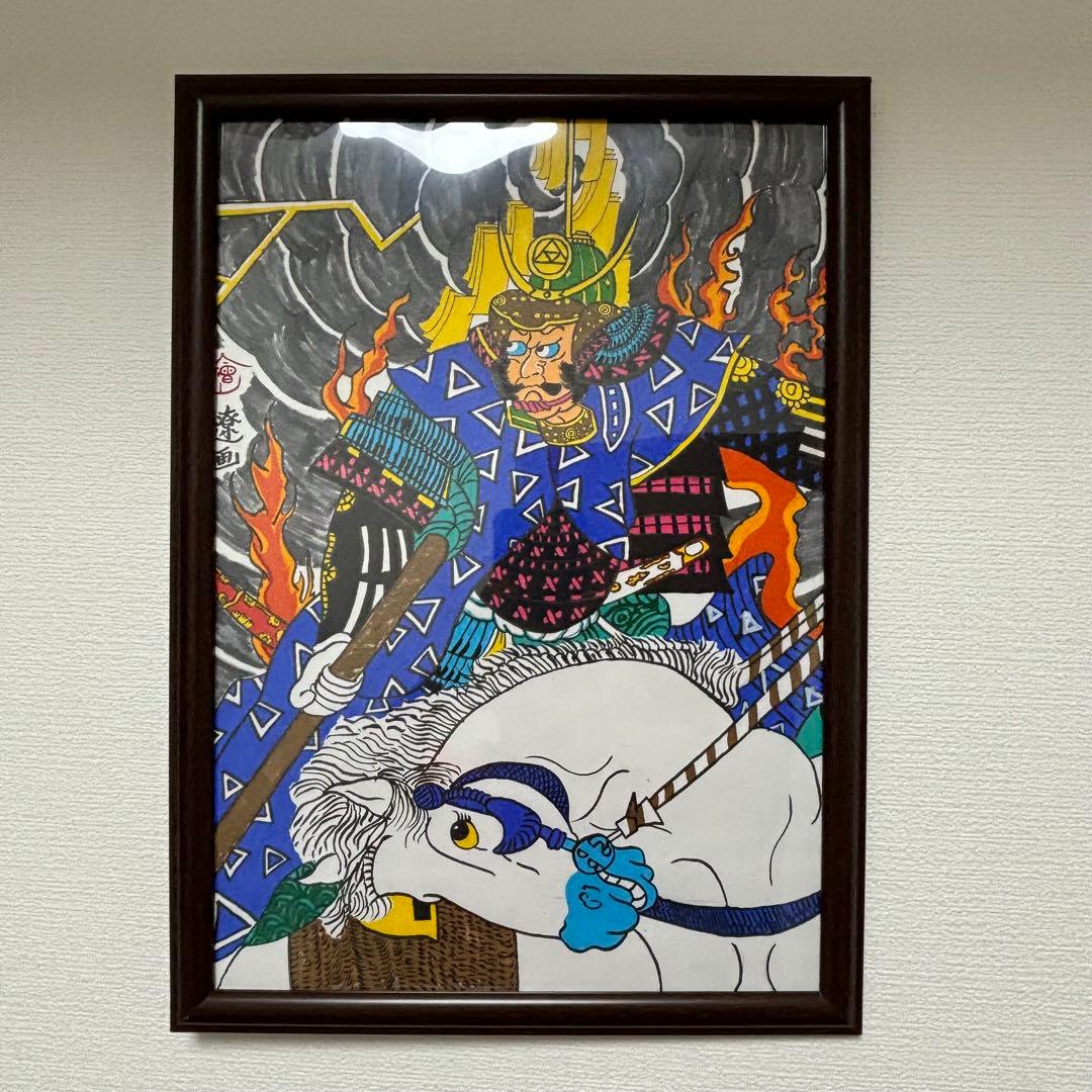 浮世絵　イラスト　フレーム付き