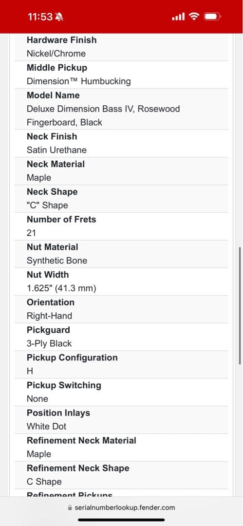 ベース Fender Mexico Deluxe Dimension Bass IV