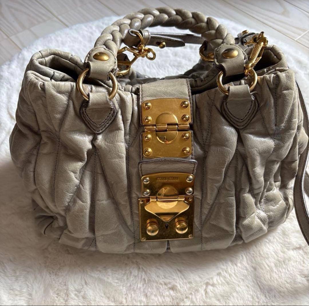 バッグ miu miu vitello lux 2way hand bag 2WAY