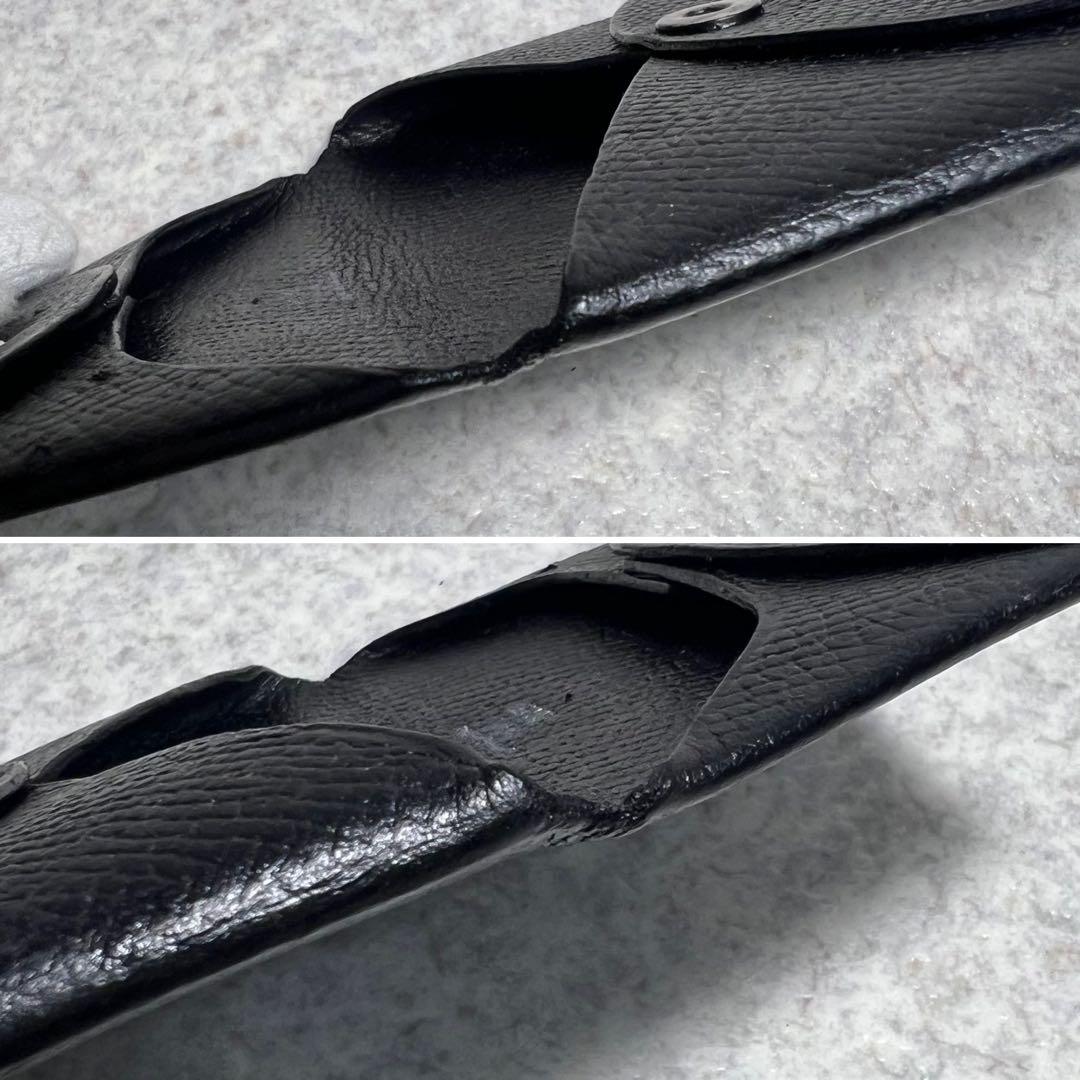 HERMES バスティアブラック レザー ケース