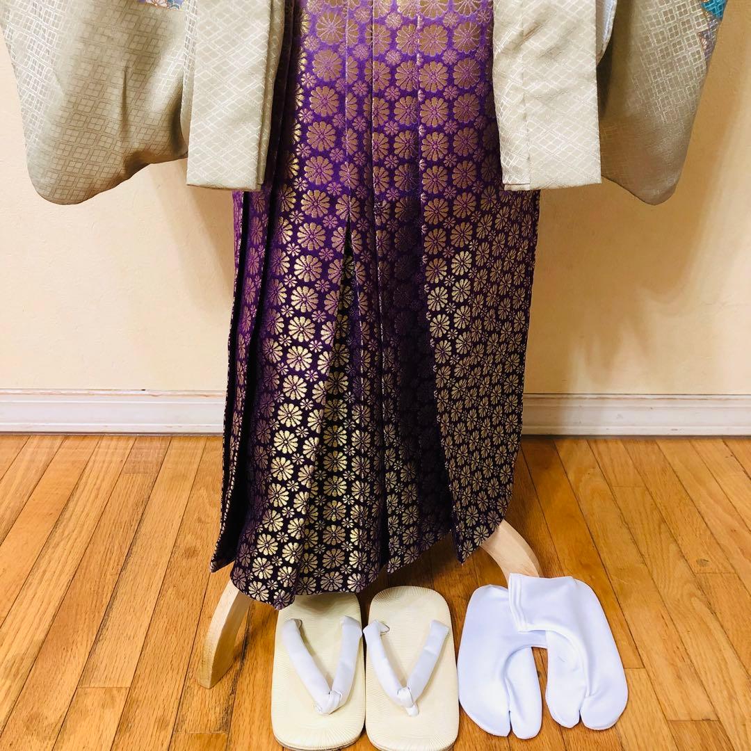 七五三着物五歳‼️完全フルセット‼️グリーン系1番人気柄兜⭐︎金蘭袴豪華際立つ秀品