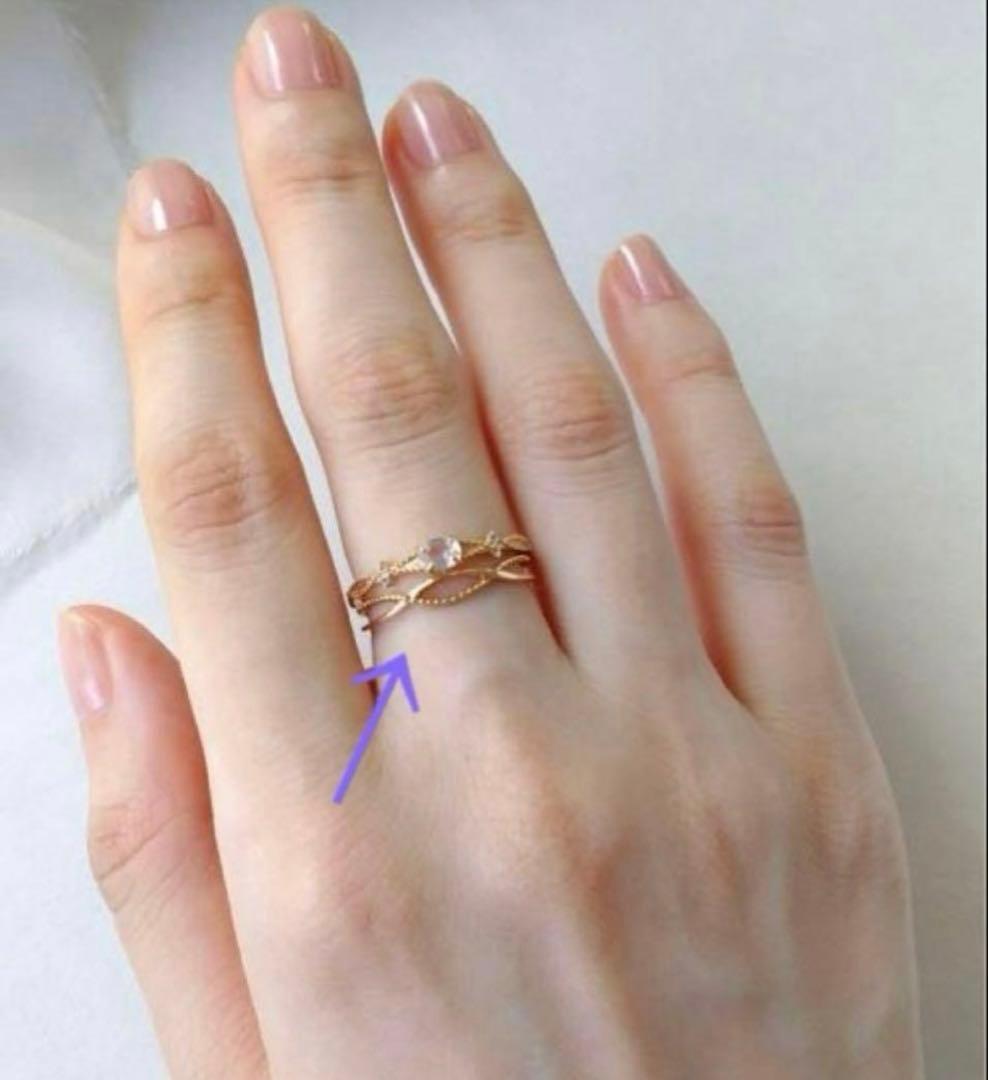 NOIR DE POUPEE K10 シンプル クロスライン レイヤードリング