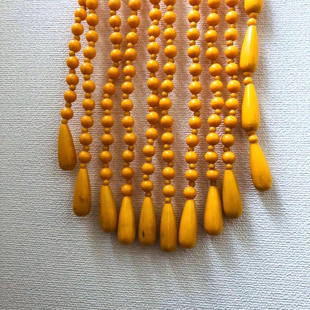 レトロポップ 昭和レトロ ビーズのれん 玉のれん オレンジ　カーテン雫　当時物