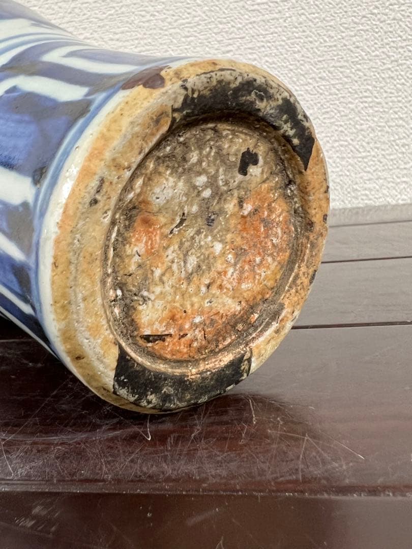 中国古美術　清時代染付人物梅瓶 /西X-004