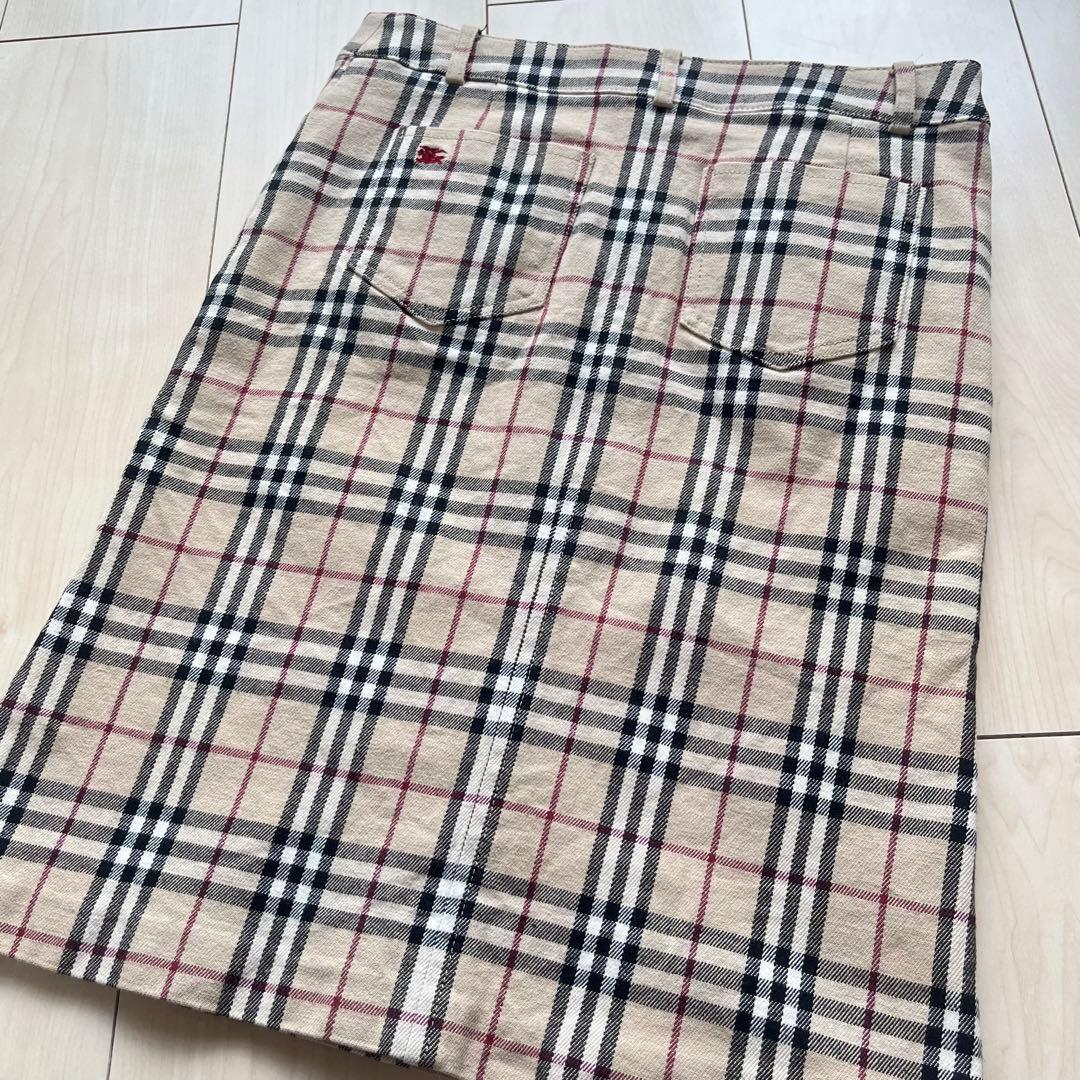 Y2K バーバリーブルーレーベル ノバチェック スカート タイト 38