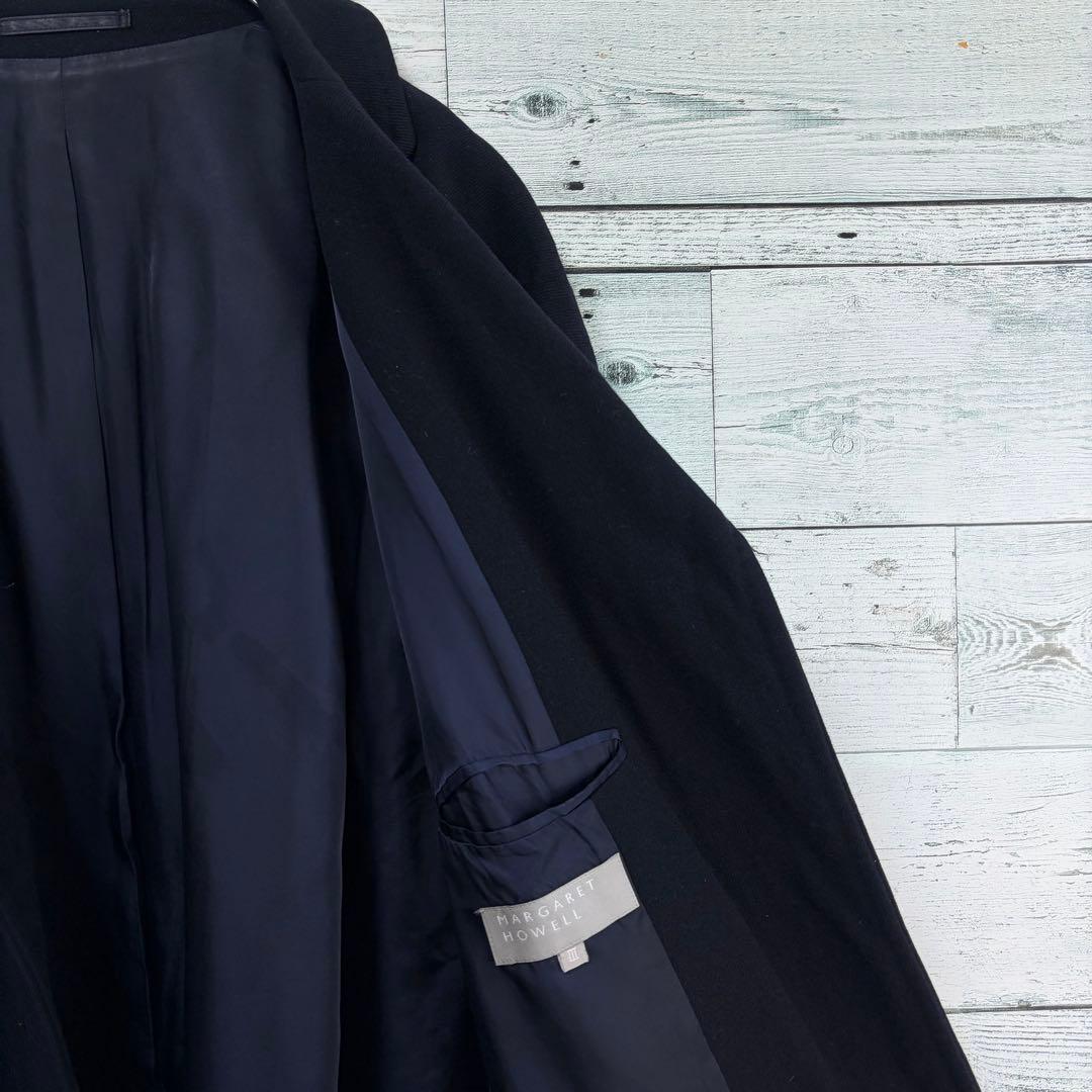 マーガレットハウエル　ワイドシルエットウールチェスターコート　ナチュラル系