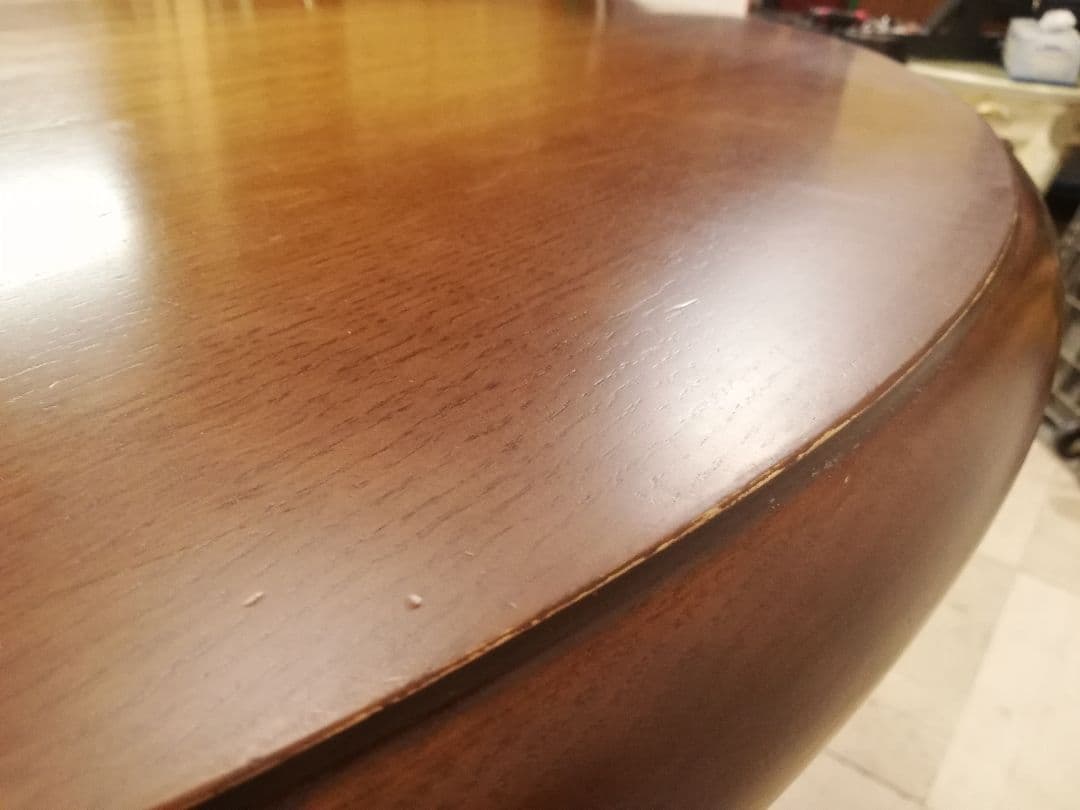 IDC大塚 飛騨産業 キツツキマーク ヴィンテージ ラウンド型ダイニングテーブル