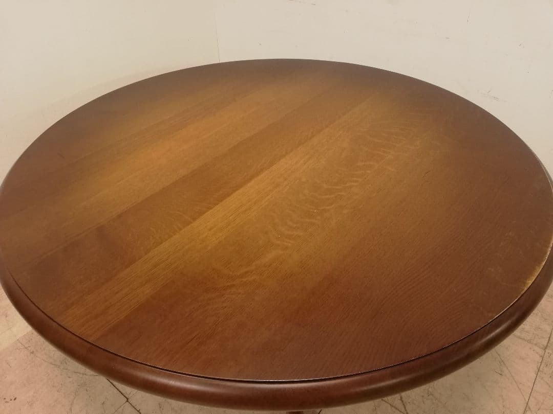 IDC大塚 飛騨産業 キツツキマーク ヴィンテージ ラウンド型ダイニングテーブル