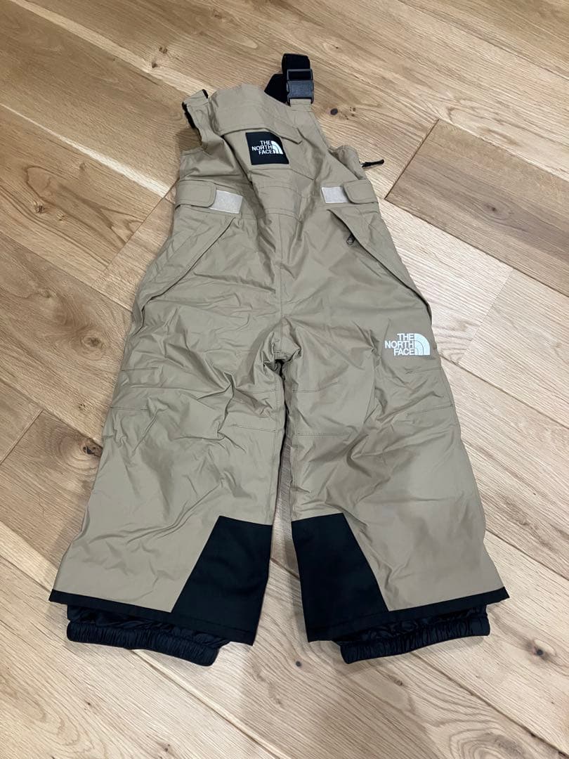 ノースフェイスベビー用スキーオーバーオール ベージュと黒90cm