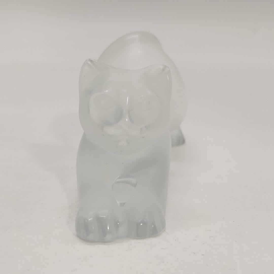 LALIQUE ラリック 伸びする猫 ガラス 置物 オブジェ