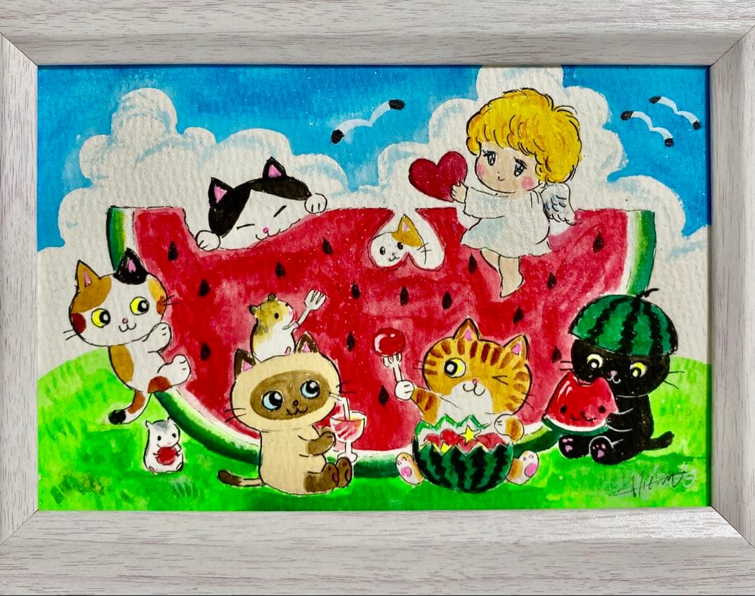 黒猫ミー絵画３点