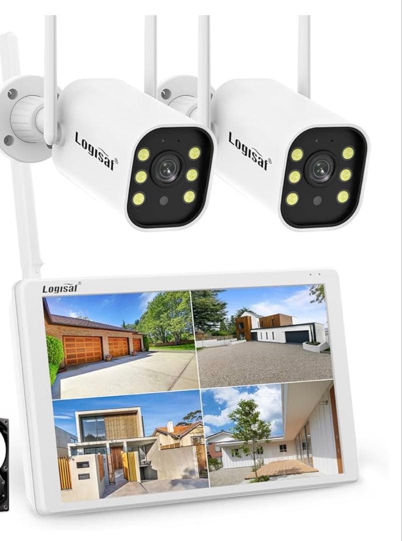 【500万画素・信号強化】防犯カメラ 屋外 2台 モニター付き ワイヤレス