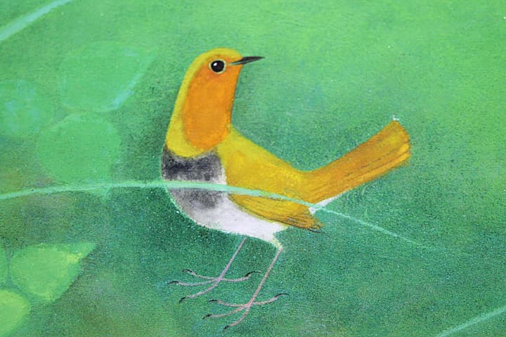 野々内良樹【駒鳥】 日本画 8号