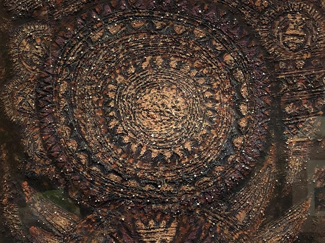 【 太陽神Dewa Iswara 】　曼荼羅　バリ仏画　額装　77×54ｃｍ