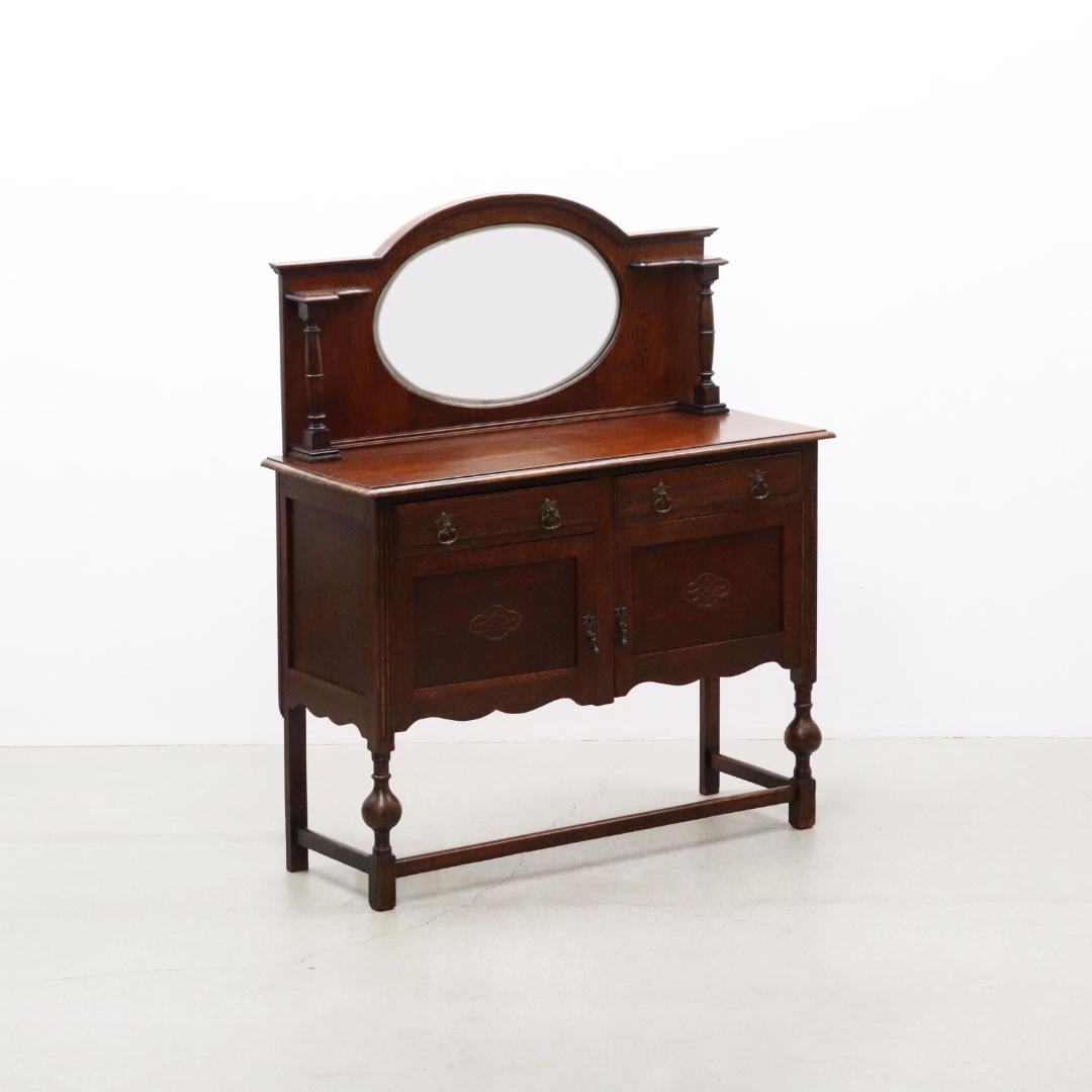 英国 イギリス ミラーバック チェスト オーク材 収納 引き出し サイドボード