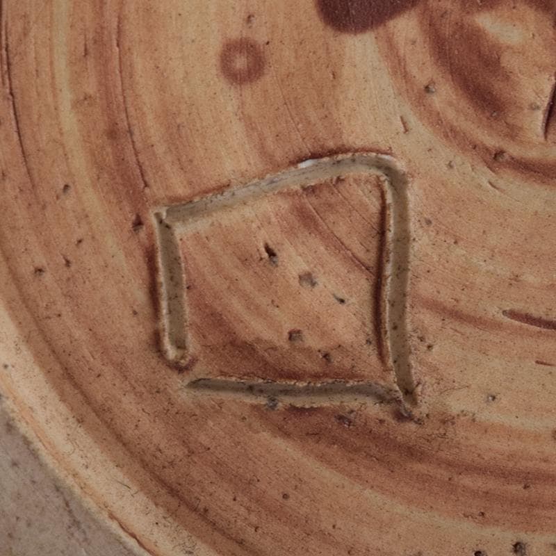 北大路魯山人作　織部焼　花文　耳付花瓶　黒田陶々庵極箱　M　R8680B