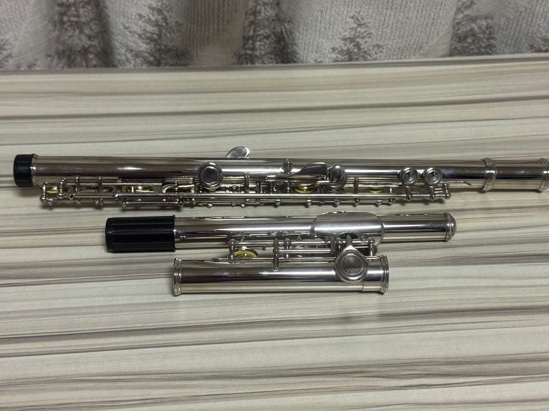 モ*読様 初心者向け ニッケルメッキ フルート C足部管 メタルポリッシュ付き