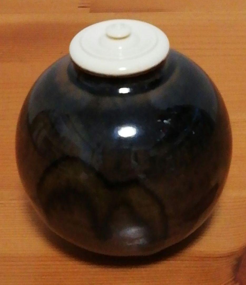 松本鉄山作　中興名物写　岩城　文琳　茶入　共箱　目録付　茶道具