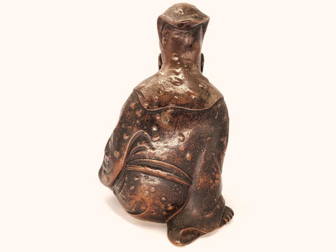 【 孔子坐像 伏香炉 】 備前丸長印　浜物　オパール　幕末～明治初期