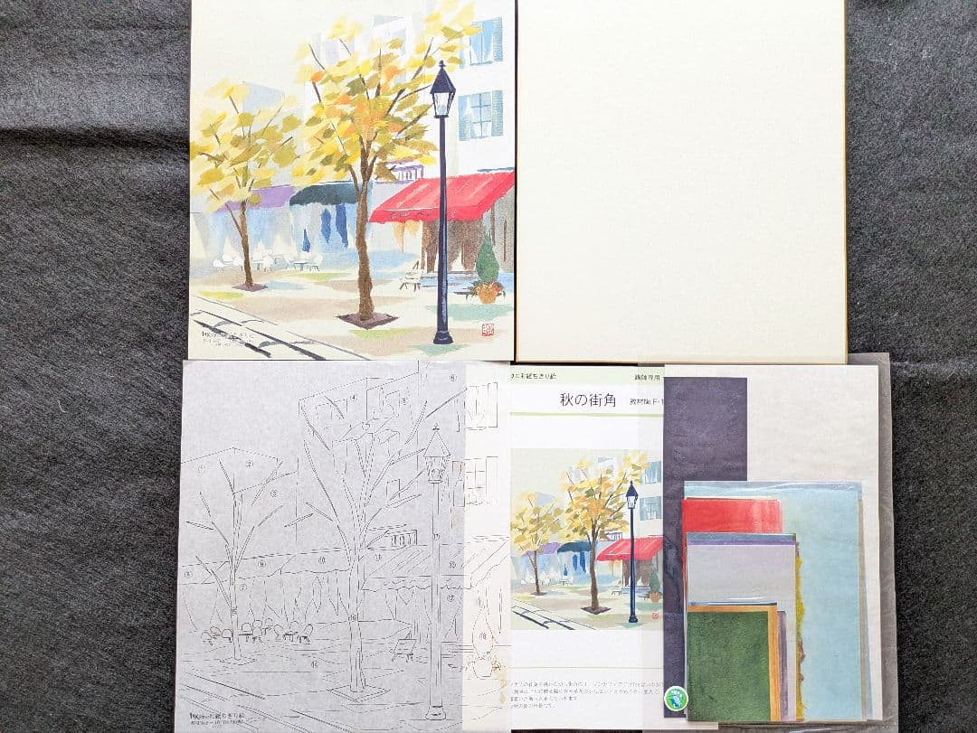 ★しゅんこう ちぎり絵製作キット四季風景画４枚＆額セット