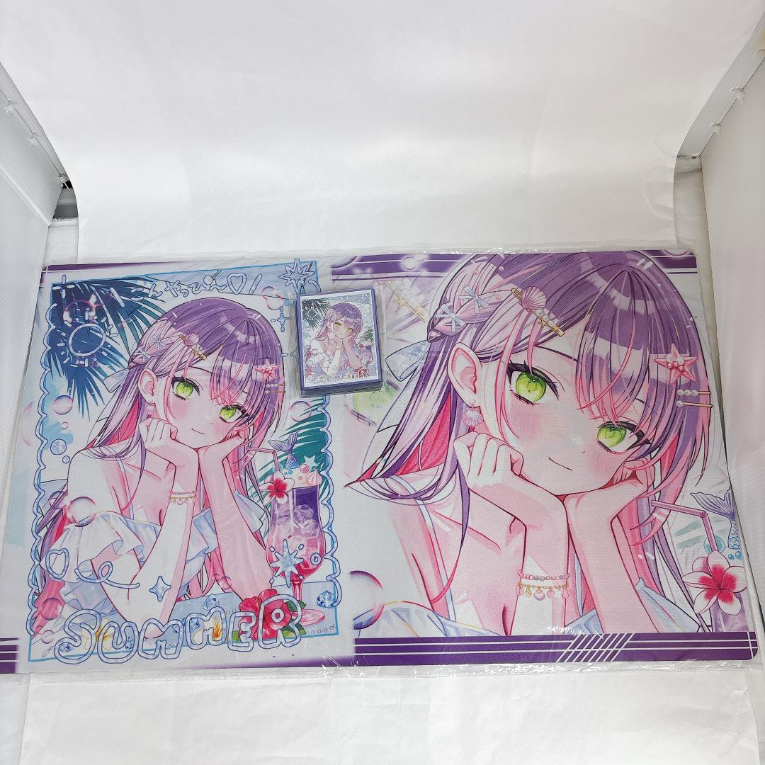 ホロライブ 常闇トワ チェキ風 B スリーブ プレイマット セット shir