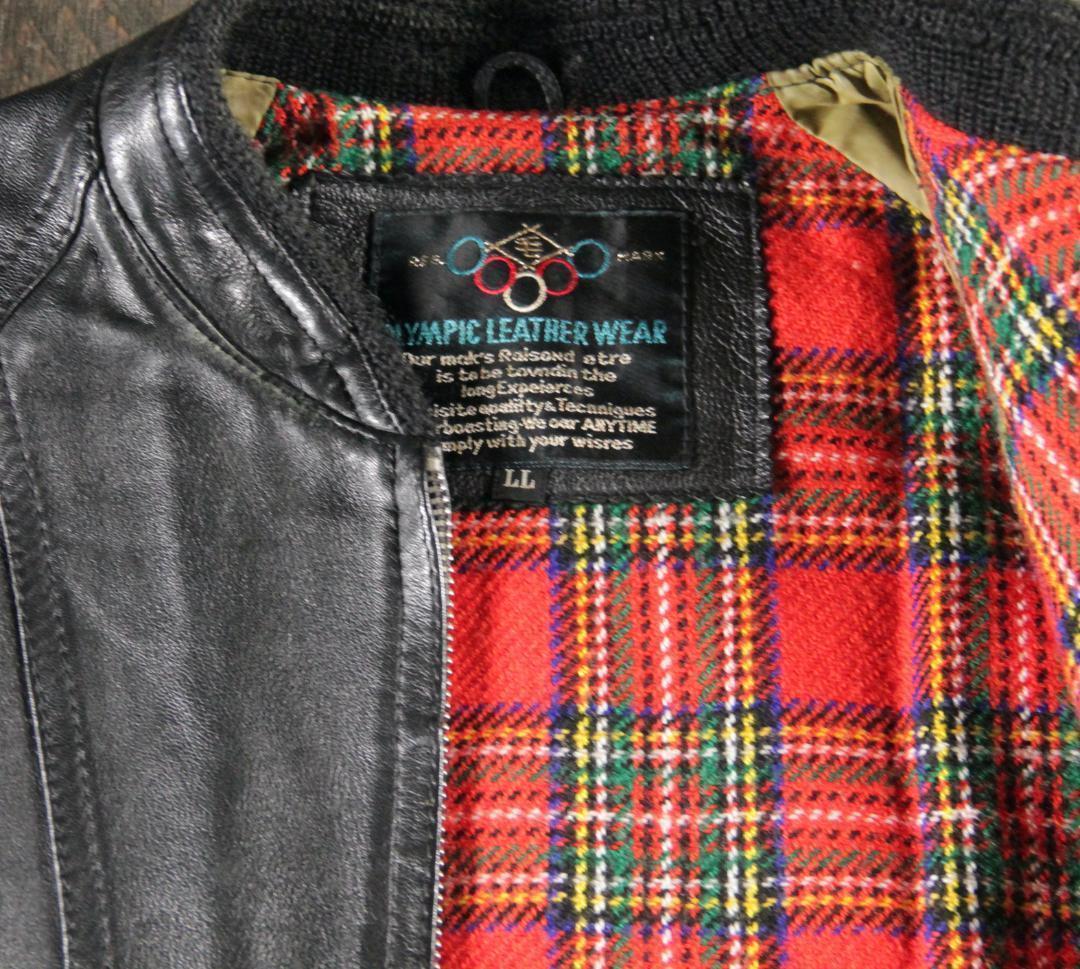 古着　６０−７０s 本革　ライダース　レザージャケット　ブラック　LL 黒.