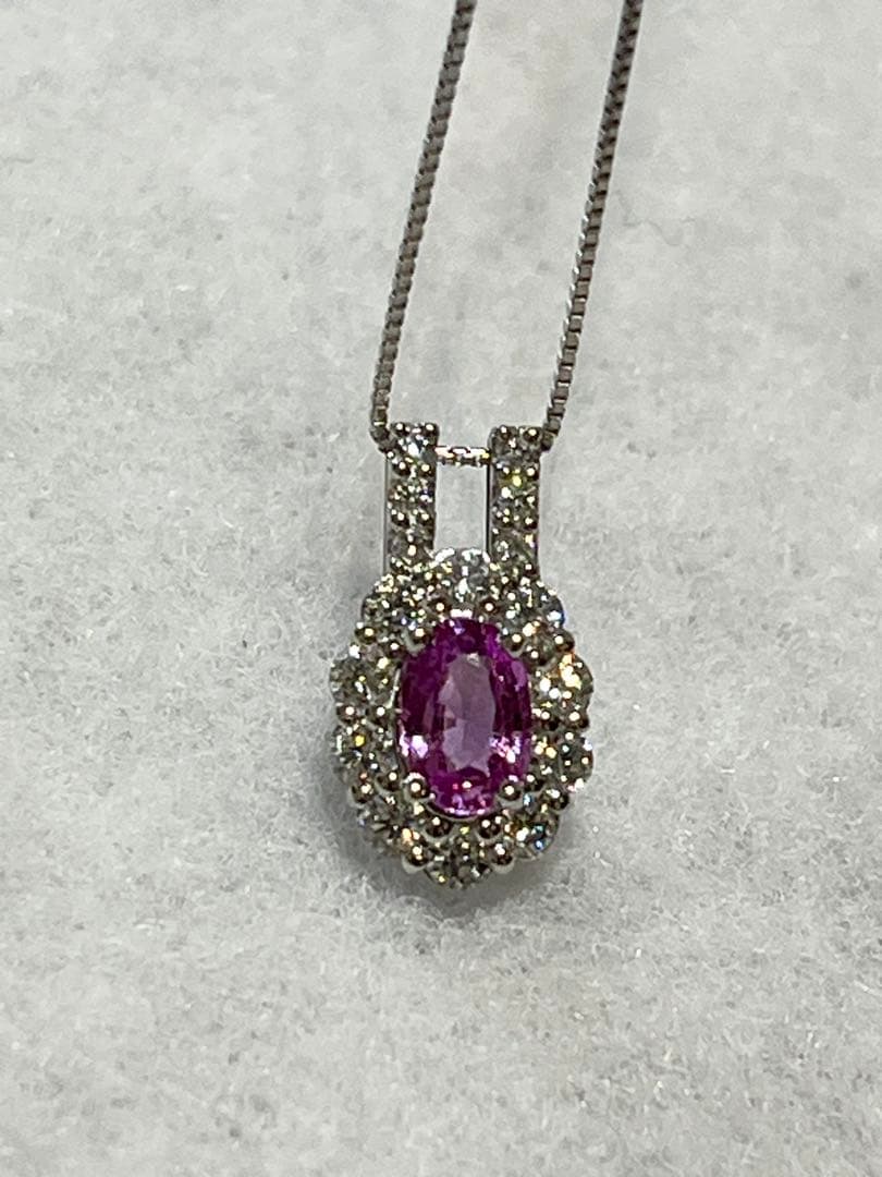 ピンクサファイア リング ネックレス ジュエリーセット 鑑定書付