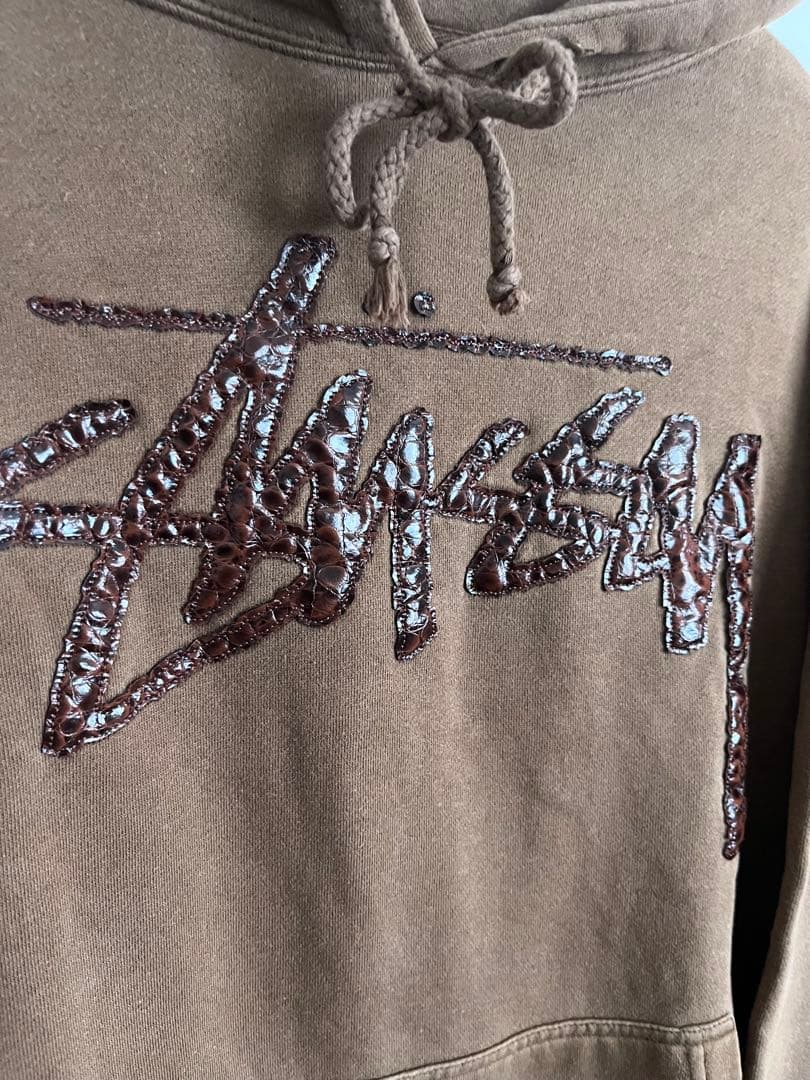 Stussy ブラウン パーカー M 90s 黒タグ