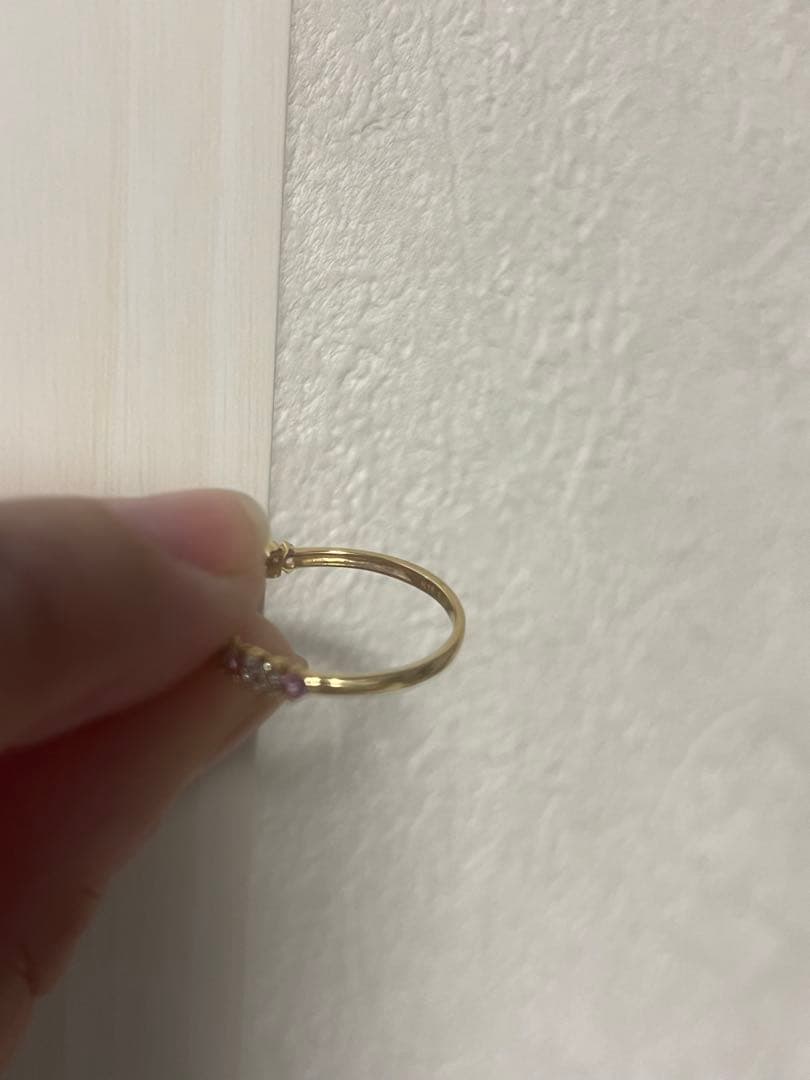 k18 パパラチアサファイア　ハーフエタニティ　リング