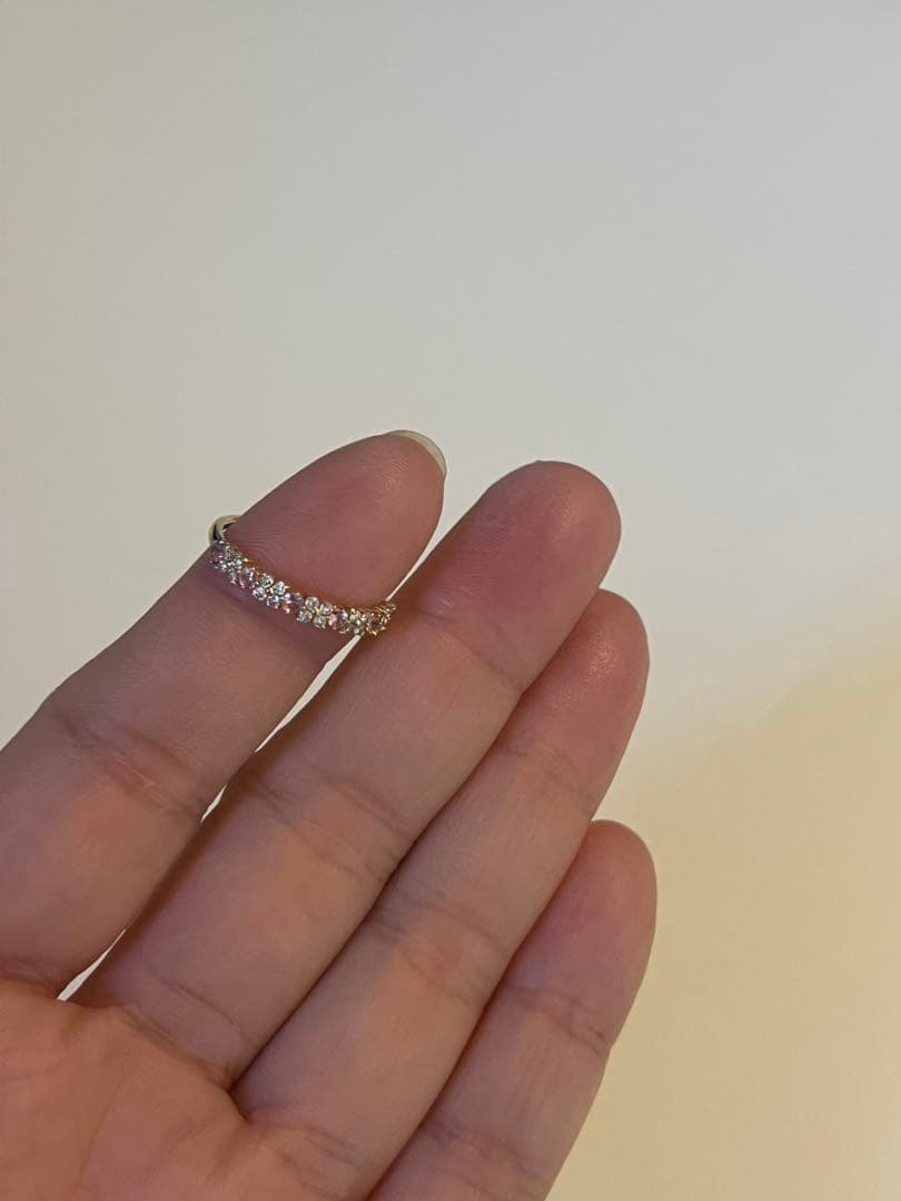 k18 パパラチアサファイア　ハーフエタニティ　リング