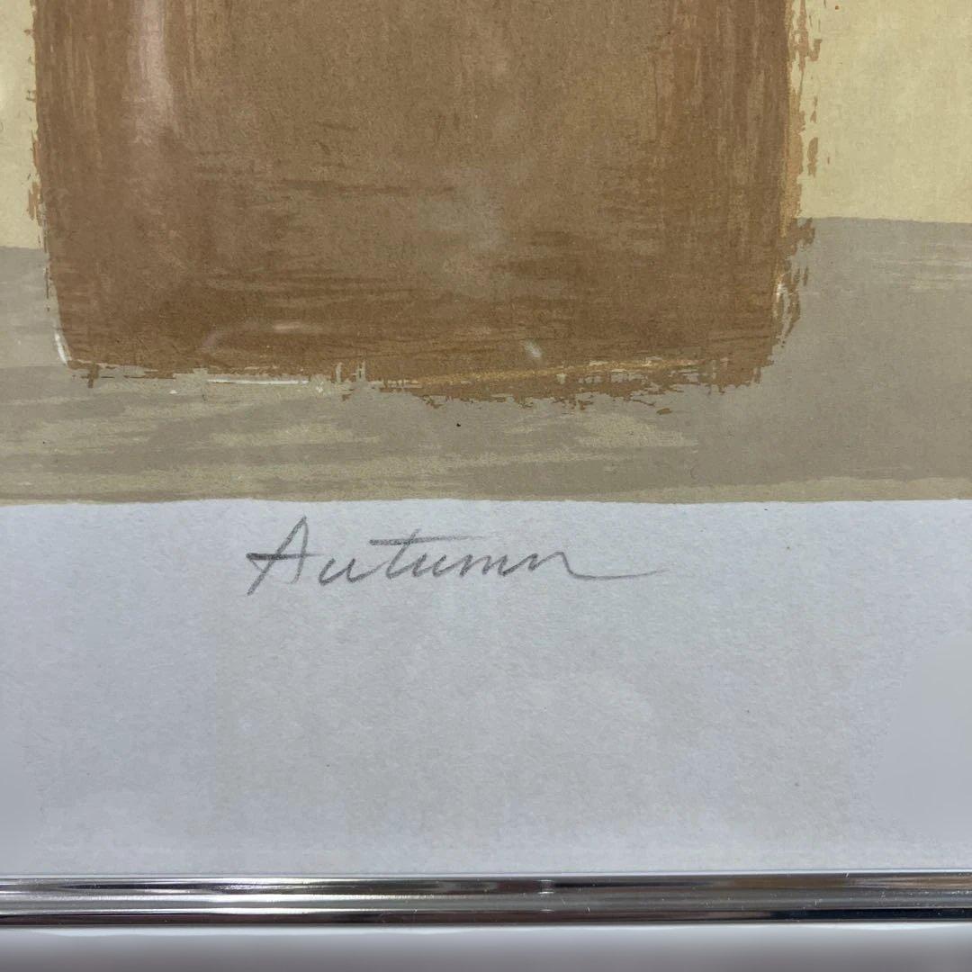 リトグラフ版画　作者不詳サインありk.Ito 「Autumn」