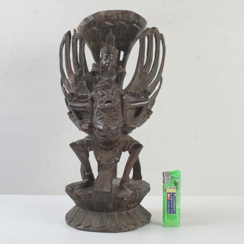 バリ島　インドネシア　木彫　ガルーダ像　置物　V　9380