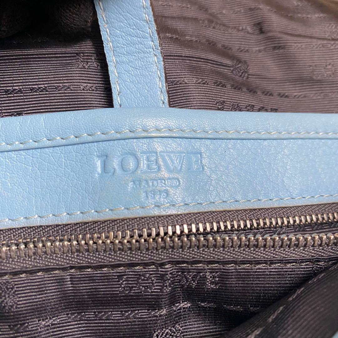 【希少カラー】ロエベ ヘリテージ ショルダーバッグ ブルー 水色 Loewe