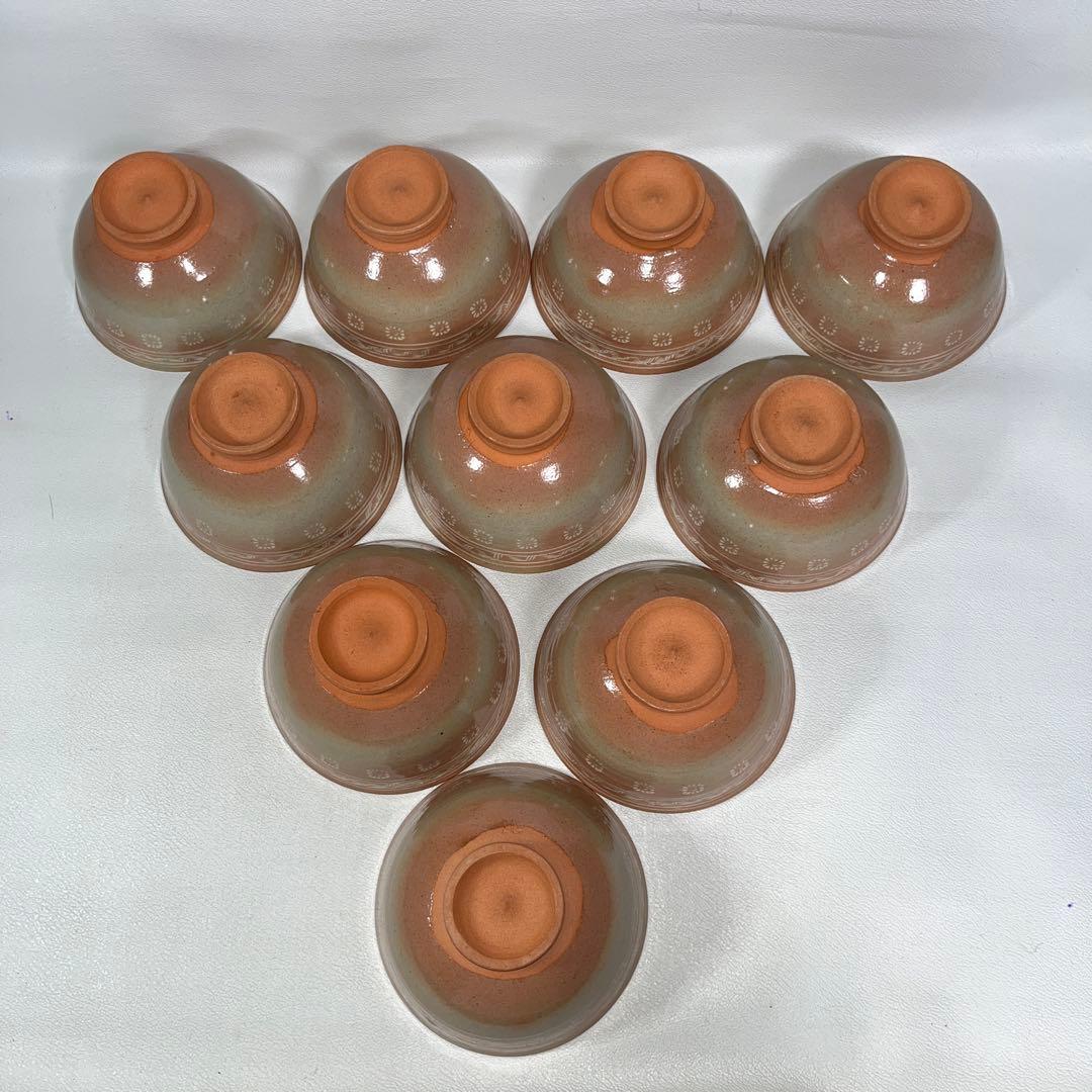 茶道具　御本三島　数茶碗　十客