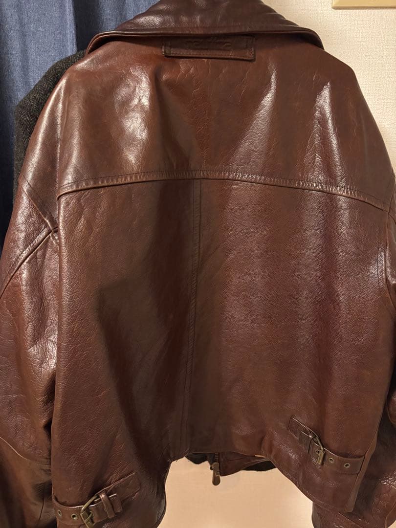 nautica レザージャケット　ブラウン　40 中綿　内キルティング