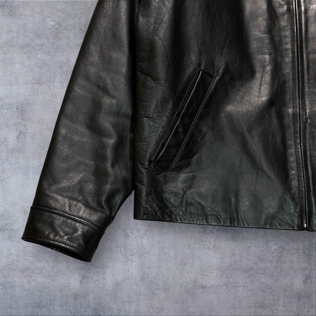 オールドギャップ レザージャケット S 紺タグ ブラック キルティングライナー