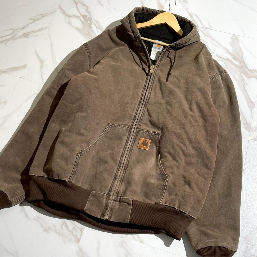 希少　カーハート　アクティブジャケット　J68CHT　ダックキャンバス　茶色