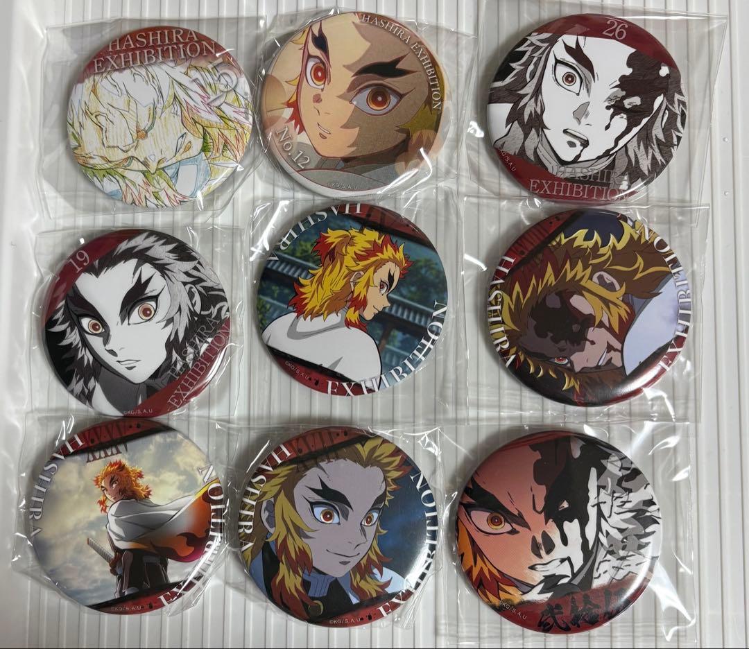 鬼滅の刃　柱展　エモーショナル缶バッジ　煉獄杏寿郎　バラ可