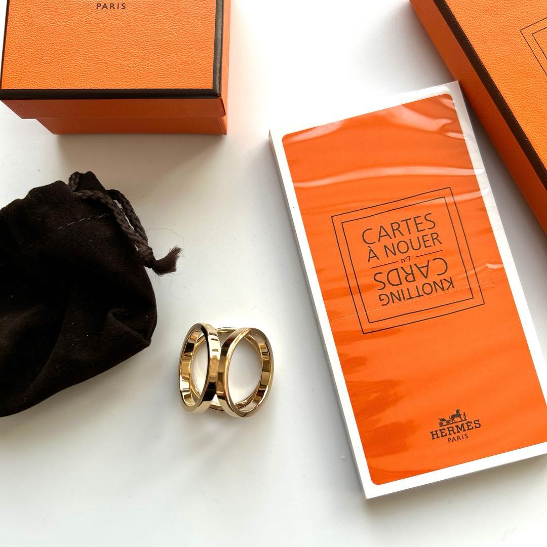 【新品未使用】エルメス トリオ スカーフリング&巻き方説明書