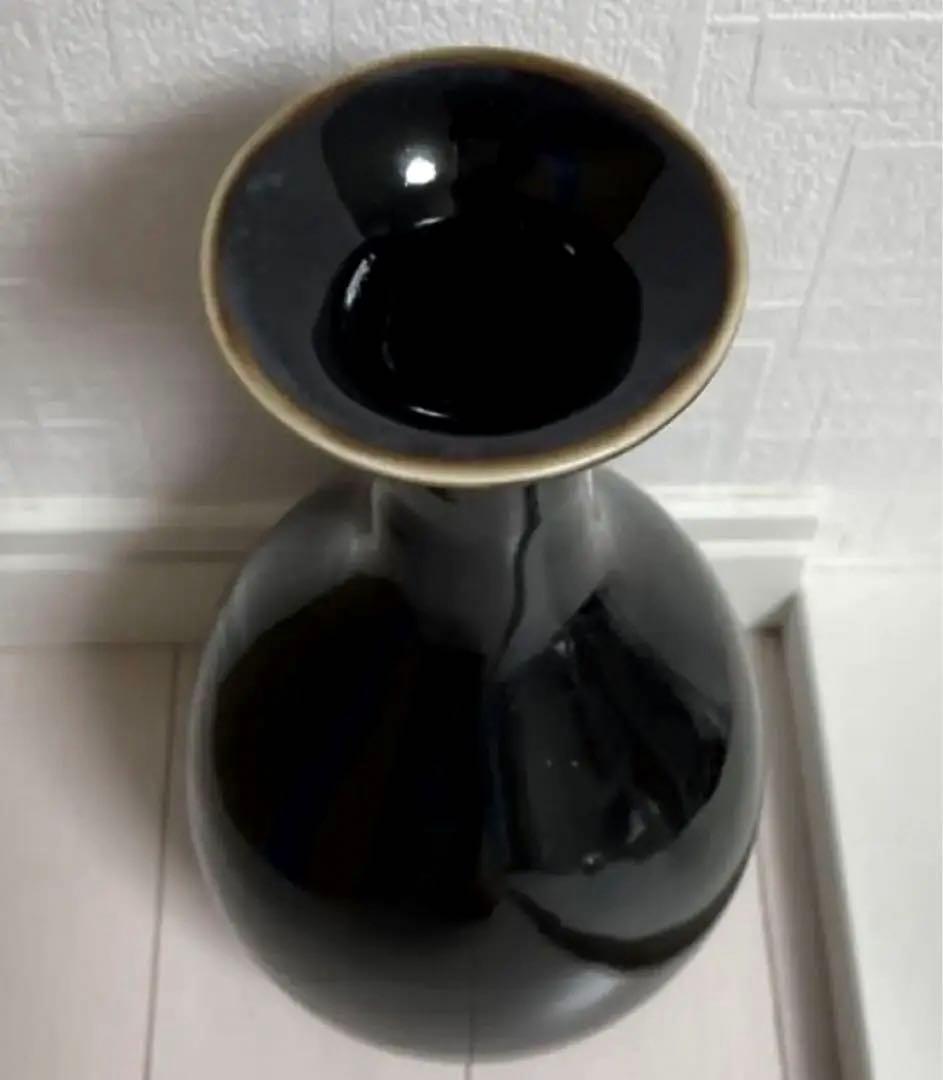 中国 定窑 黑釉瓶 骨董品 陶芸 古美術。