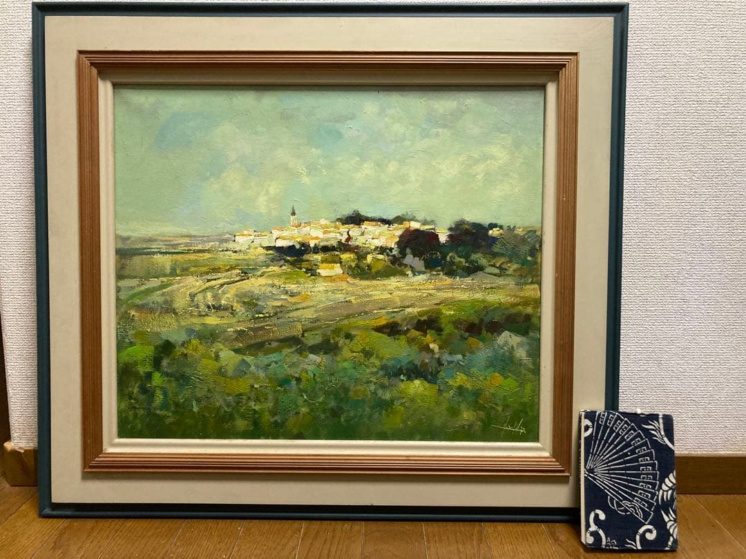 油彩 【ジャック・ソコル（J・Sokol）】仏人画家「Vendéeの村」F10号